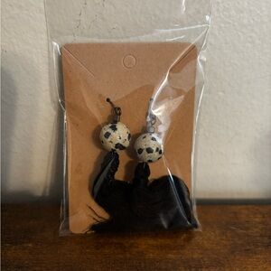 Black and White Tassel Earrings